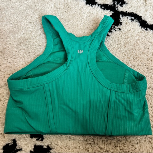 Lululemon Green Ribbed Racerback Crop Top - Picture 2 of 3